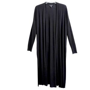 Eileen Fisher Womens Cardigan Duster XS Black Oversize Closet Staple Minimalist